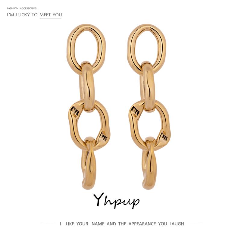 

Yhpup Statement Irregular Metal Round Drop Dangle Earrings for Women Charm Metal Texture Earrings Jewelry Gala Party Gift 2020
