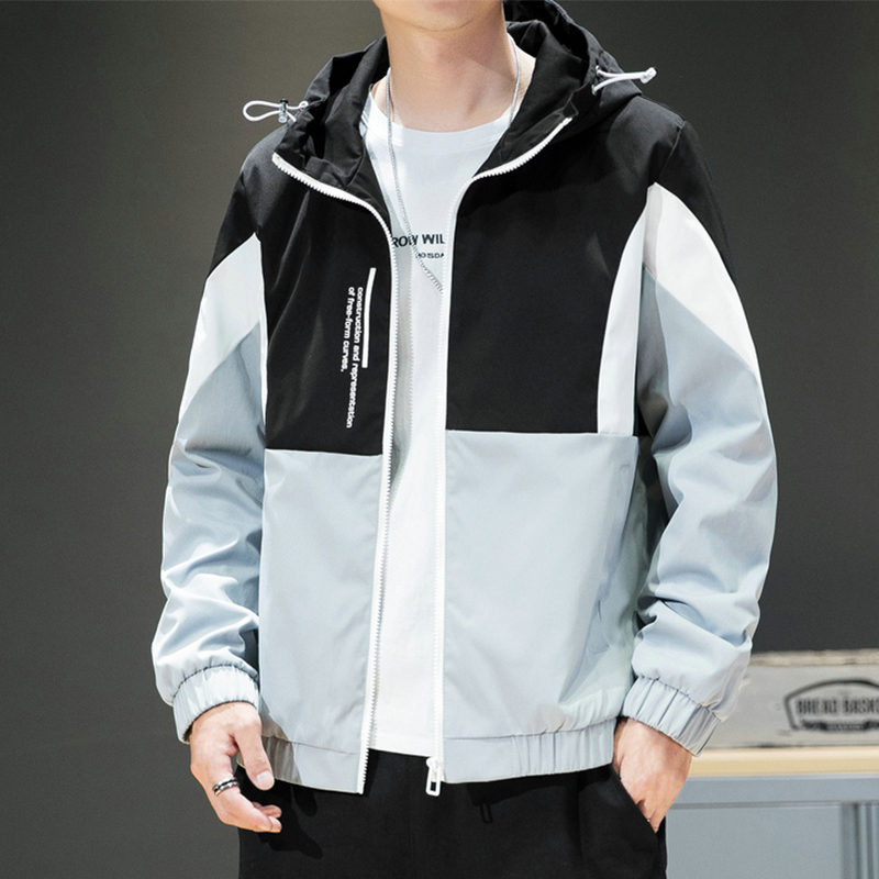 

2020 spring new with hood male jacket sport clothes shredded jackets, Style a black