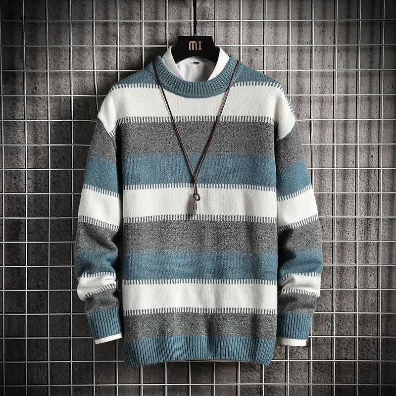 

2021 New Men Striped Shirts Spring Fall Winter Clothes Oversize M-4xl 5xl Pullovers Style BJ24, Jm20428