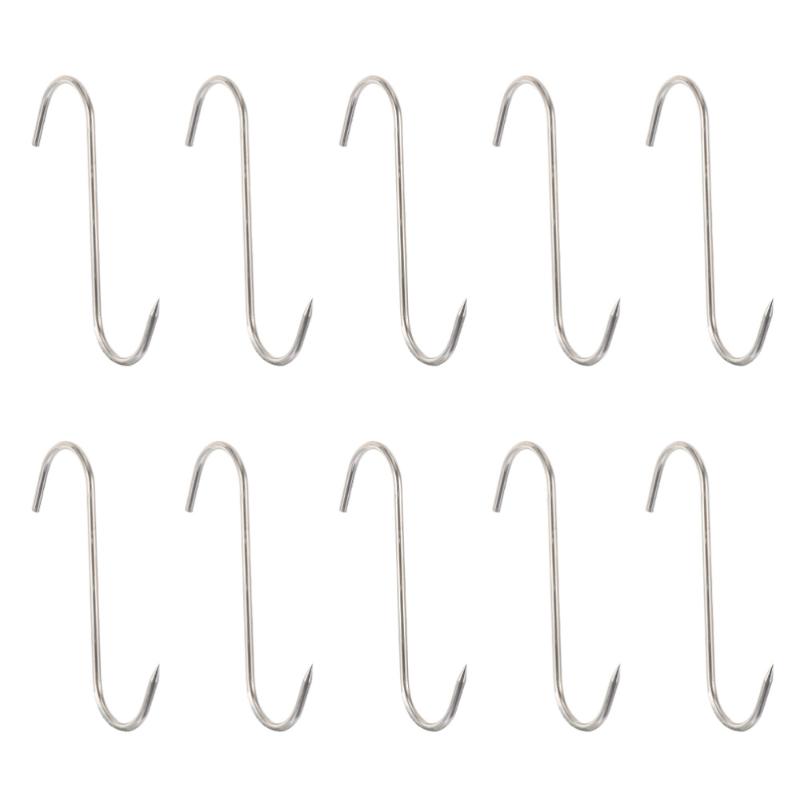 

10Pcs Hooks Poultry Hooks Butcher Stainless Steel Shaped