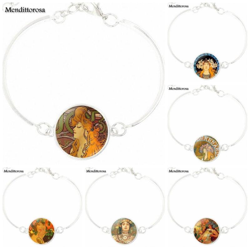 

Antique Vintage Glass Bracelet Bangle Women Bracelet Bangle Jewelry For Women Fashion Jewelry Alphonse Mucha's Savonnerie