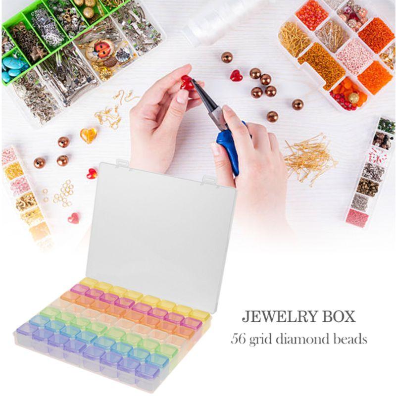 

56 Grids DIY Jewelry Box Rhinestone Embroidery Bead Organizer Storage Case