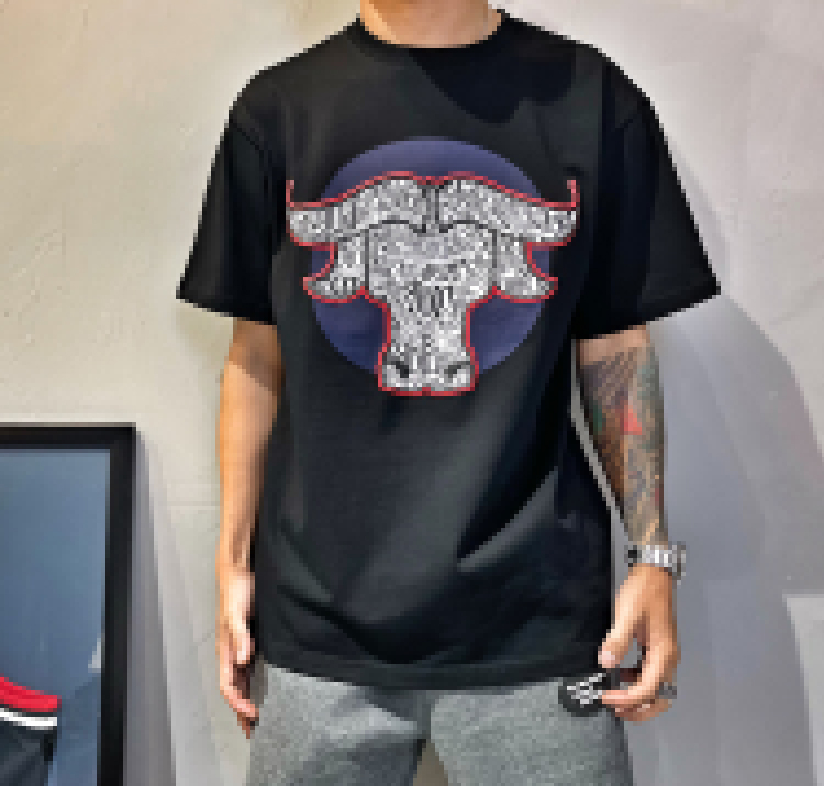 

mans designer spring summer paris letters cattle head printing Tee t shirt fashion hoodies men women casual cotton T Shirts black white 02