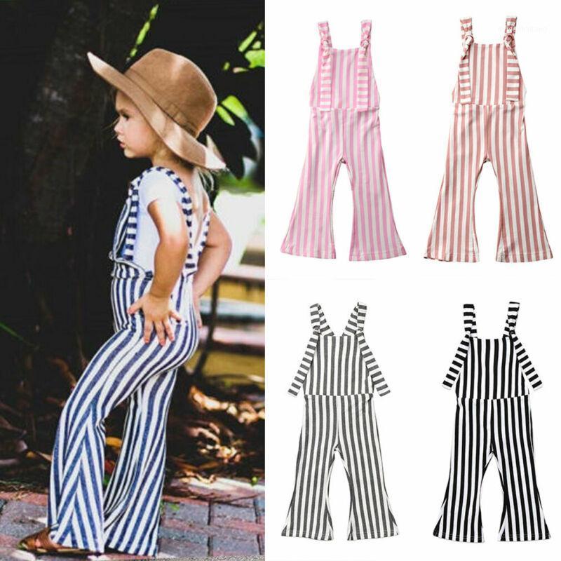 

Toddler Baby Girls Stripe Bell-Bottom Pants Trousers Romper Jumper 6M-5T Cotton Square Neck Strap Suspenders for Kids Girl1