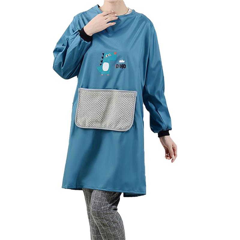 

Aprons Painting Kitchen Apron Cartoon Wear Neck-Hanging Long Sleeve Tight Cuff Adjustable Cooking Clothes