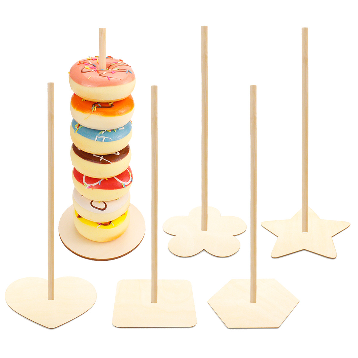 

2pcs/ lot Donut Wall Holds Candy Sweet Cart Doughnut Birthday Party Supplies Wedding Rustic Decor Wood Wedding Table Decor Baby Shower