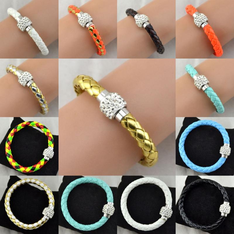 

New Products Silver Bracelet Magnetic Rhinestone Bracelet Bangle Sliver Jewelry For Girls