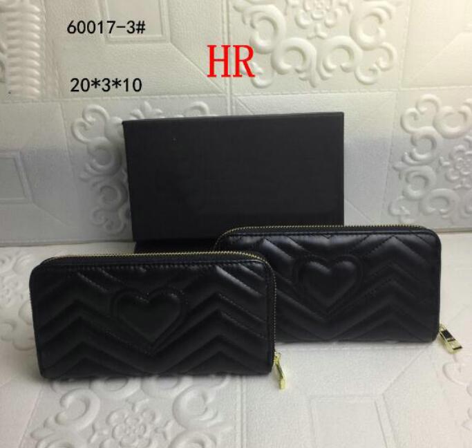

Women black Zig Zag Credit card holder leather long zipper marmont Coin purse wallet Fashion love clutch wallets GUI4578