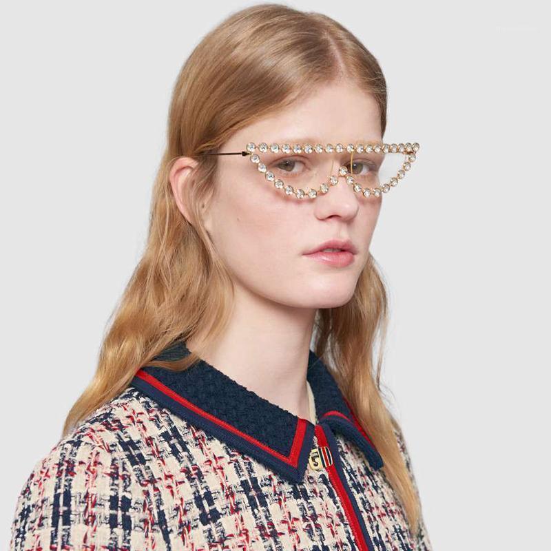 

AOEZ Luxury Sunglasses Women Cat Eye Stylish Street Look Rhinestones Brand Designer Gradient Sun Glasses oculos feminino UV4001