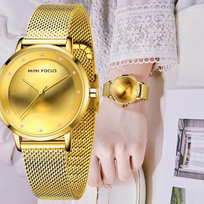 

MINIFOCUS Lady Watch Quartz Top Woman Wrist Watches Gold Female Clock Bracelet Waterproof Girls Gifts1, Silver