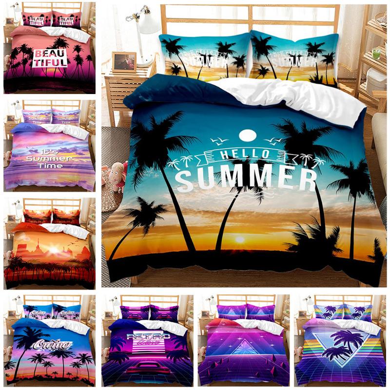 

2021 Hawaii Beach Style Duvet Cover Quilt Cover Bedding Set Queen King Comforter Single Double Bedclothes Kids Bedroom