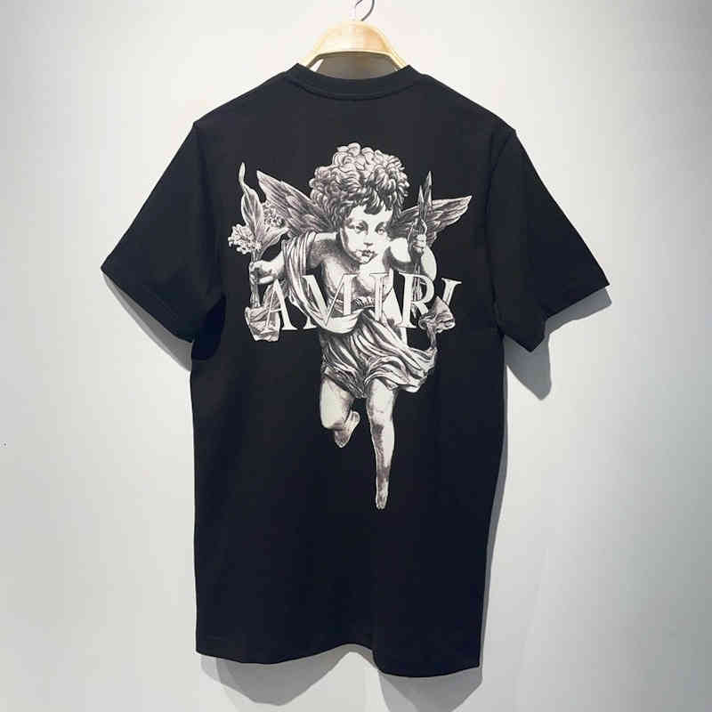 

Men's T-Shirts American high street 22ss Amir foam printing back Cupid round neck short sleeve T-shirt for men and women 1MNL, Extra not product