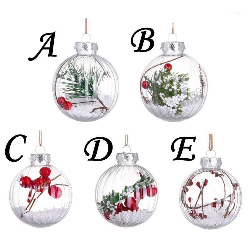 

Christmas Tree Ball Pendant Hanging Home Ornament Christmas Decoration Santa Claus Snow Transparent Ball Romantic Design M845#1