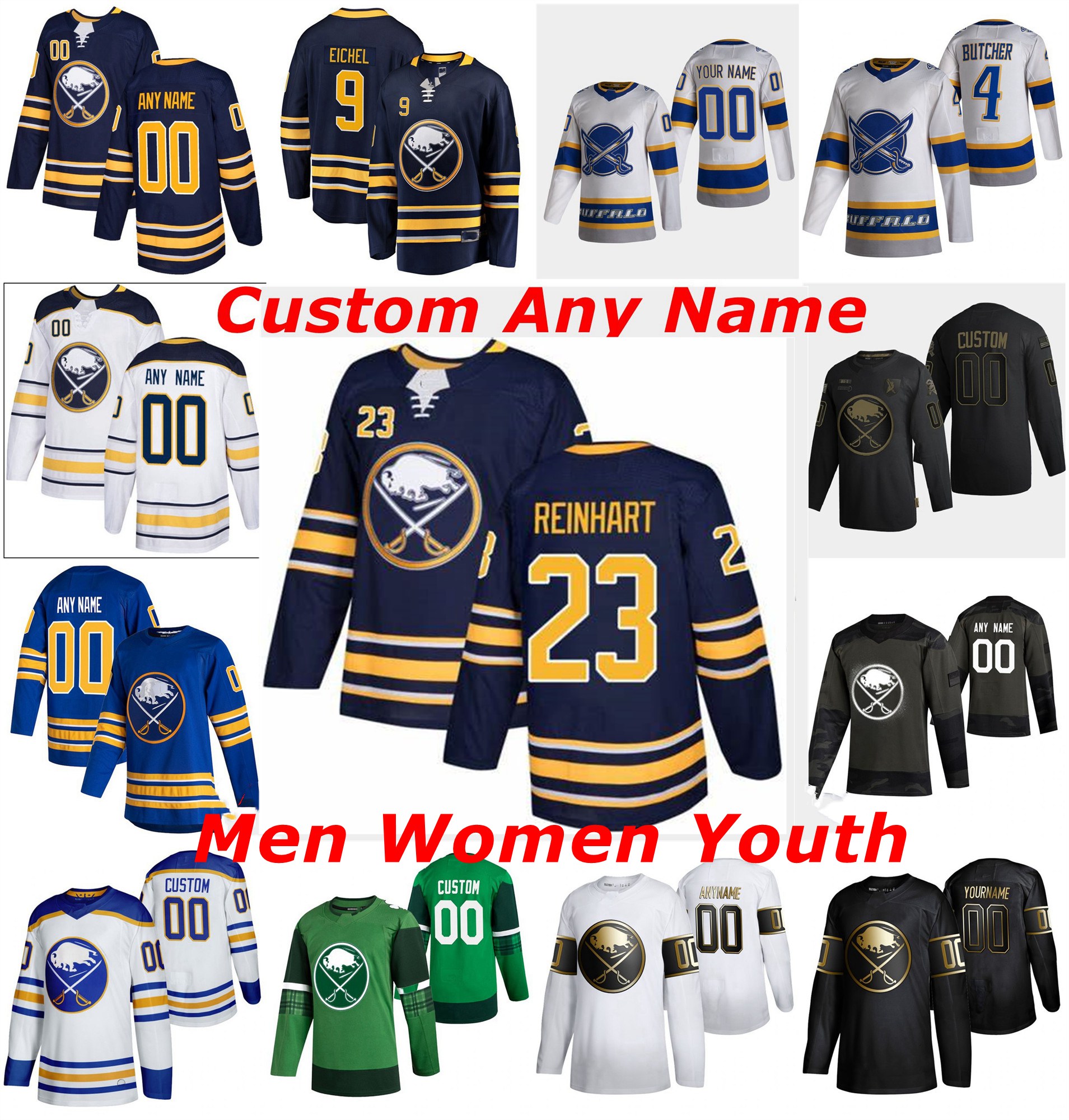 

Buffalo Sabres Hockey Jerseys C.J. Smith Jersey Matt Irwin Michael Houser Johan Larsson Vladimir Sobotka Jimmy Vesey Conor Sheary Matt Hunwick Custom Stitched, Men 2020 st. patrick's day