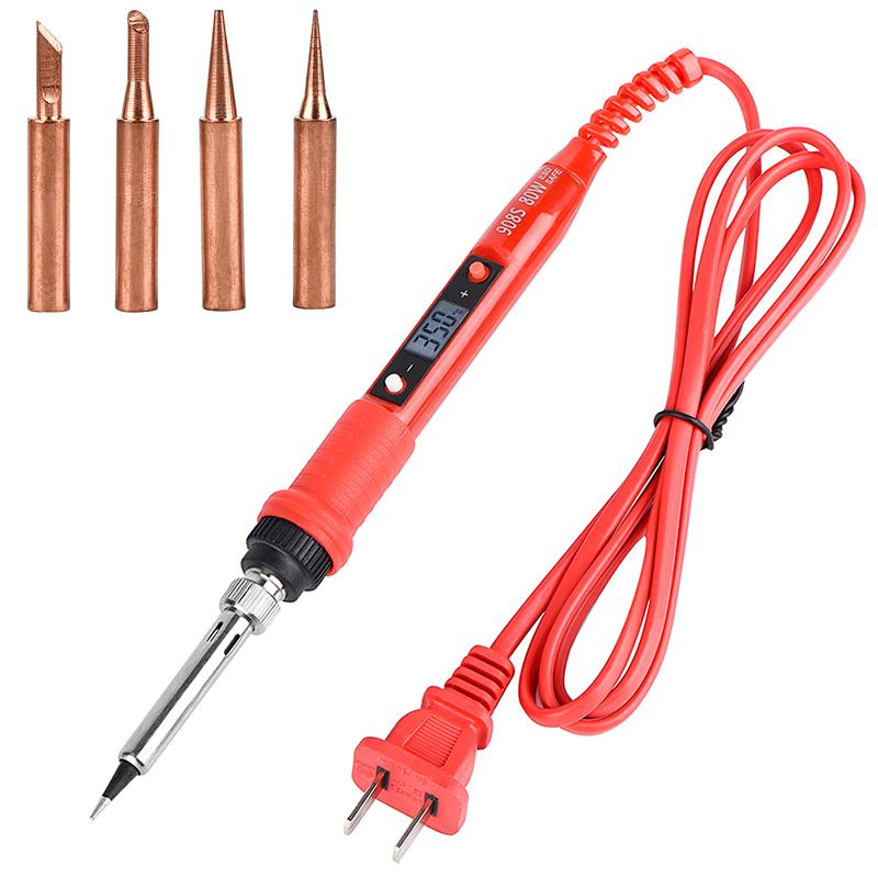 

JCD 220V 110V 80W LCD Electric Soldering iron 908S Adjustable Temperature Solder iron With quality soldering Tips and kits