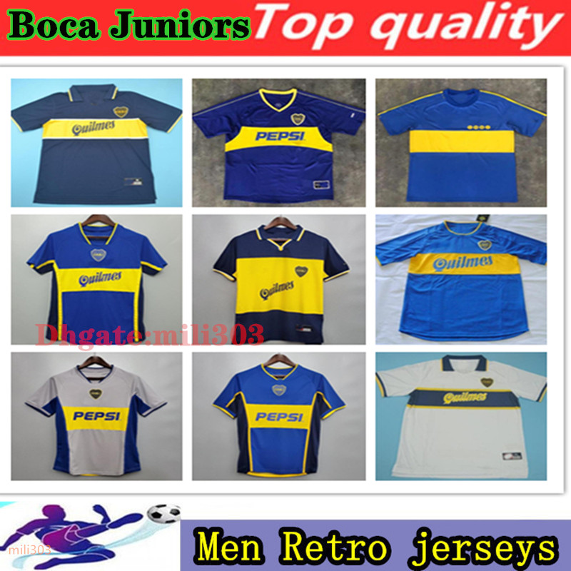 

1981 1995 1996 1997 1998 1999 2000 2001 2002 2003 Boca juniors retro soccer jerseys MARADONA ROMAN vintage classic football shirt uniforms, 2002 home