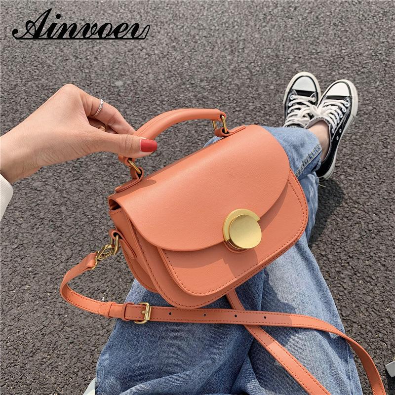 

Ainvoev 2021 New Fashion Shoulder Handbags Lady Purses Solid Color PU Leather Crossbody Bags For Women, Black