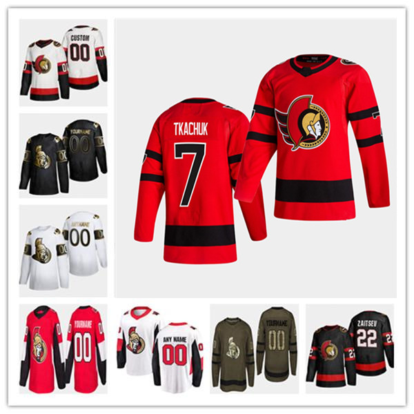 

2021 Reverse Retro Ottawa Senators Jersey Brady Tkachuk Bobby Ryan Daniel Alfredsson Mark Borowiecki Thomas Chabot Craig Anderson Hainsey, Men red