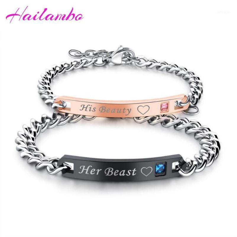 

New Arrival 2020 His Queen Her King Lover's Bracelet His Beauty Her Beast Cute Romantic for Lover's Girl Boy Friend Bangle #B11#1