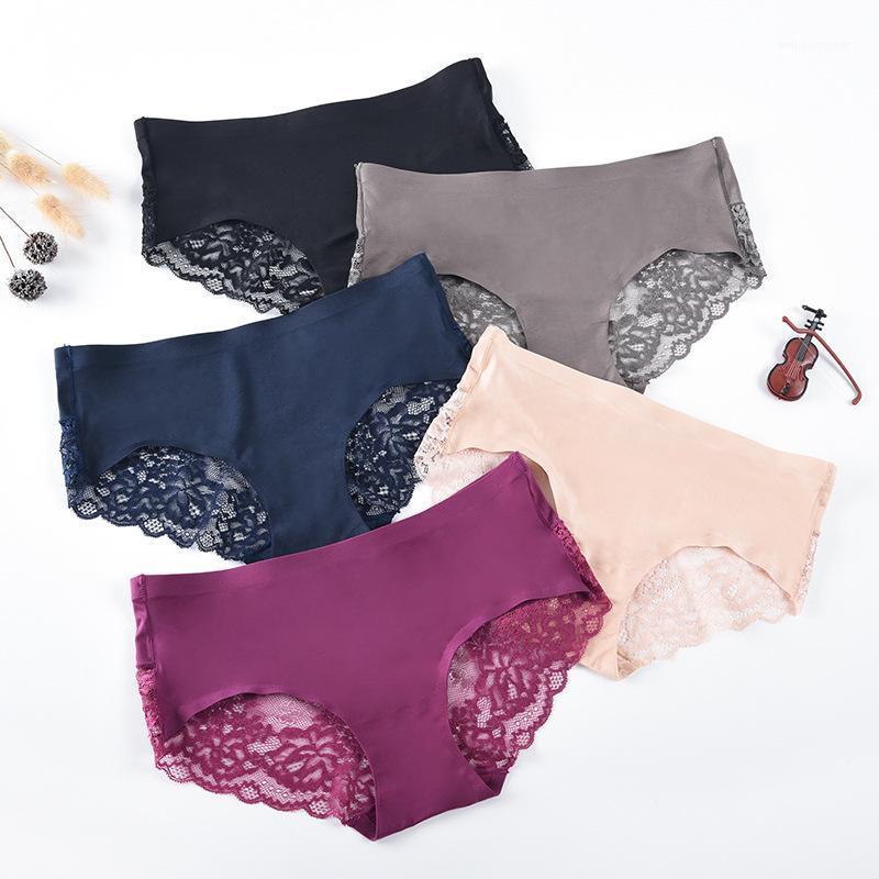 

Clearance Sale Women Panties Summer Seamless Ice Silk Sexy Lace Women's Underwear Sexy Lingerie Mid-rise Ladies Briefs Underpant1, Black