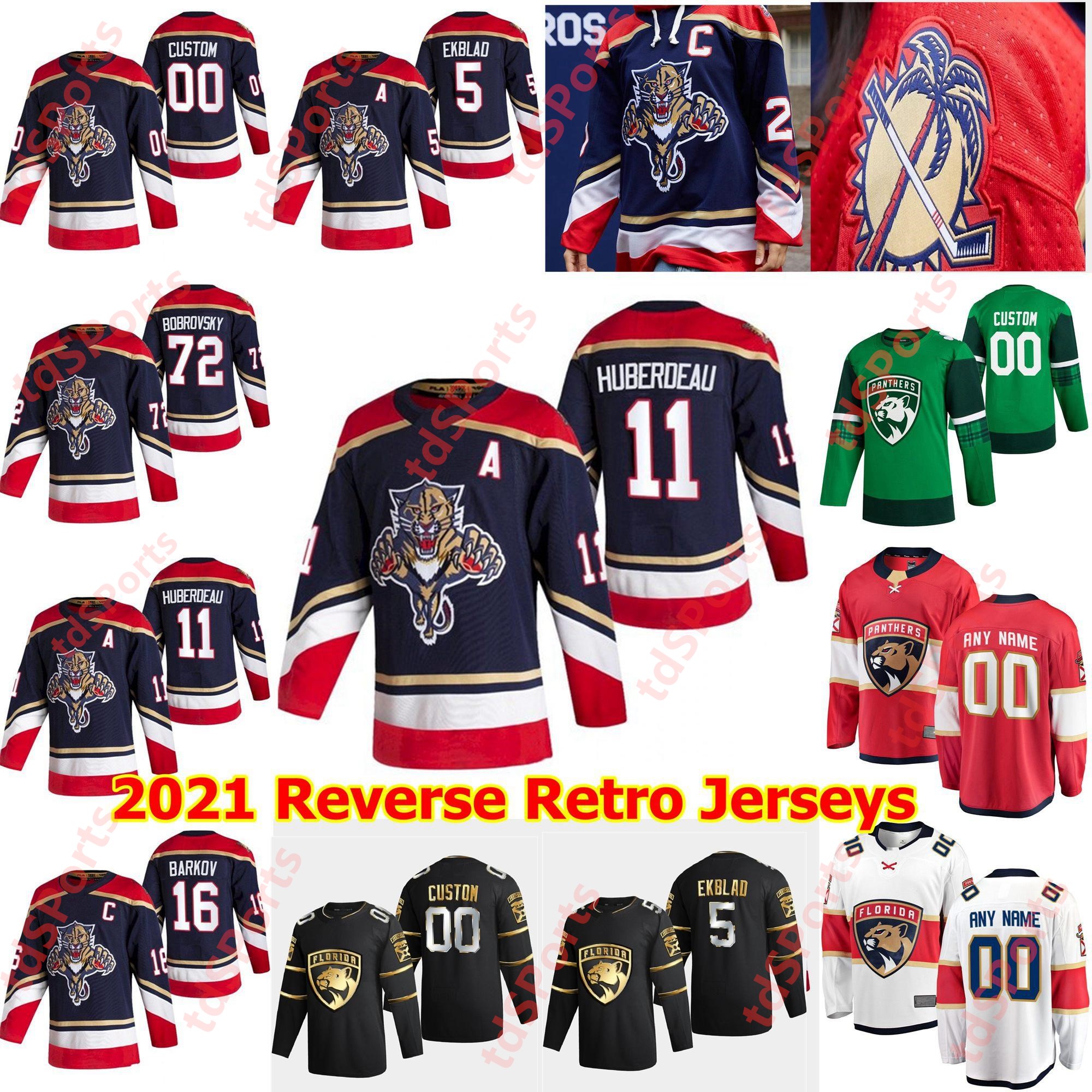 

2021 Reverse Retro Florida Panthers Hockey Jerseys 77 Frank Vatrano Josh Brown Mike Matheson Mark Pysyk Riley Stillman Custom Stitched Mens, As shown in illustration