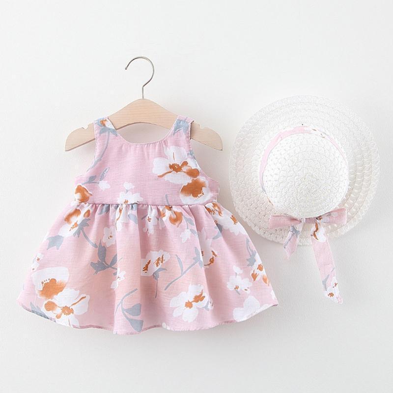 

Summer Fashion Infant Baby Girl Sleeveless Flowers Print Princess Backless Cute Dress Outfits Baby Girls Clothes Free Shipping1, 04