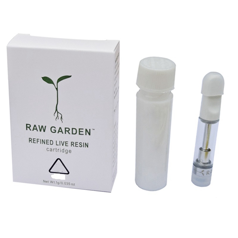 

Raw Garden Glass Carts Ceramic Atomizer Vape Cartridges 0.8ml 1ml 510 Thread Thick Oil Vaporizer Packaging