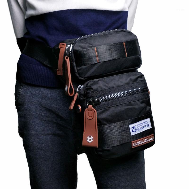 

Men Waterproof Oxford Waist Drop Leg Bag Fanny Pack Messenger Shoulder Bag Motorcycle Rider Travel New High Quality1, Black