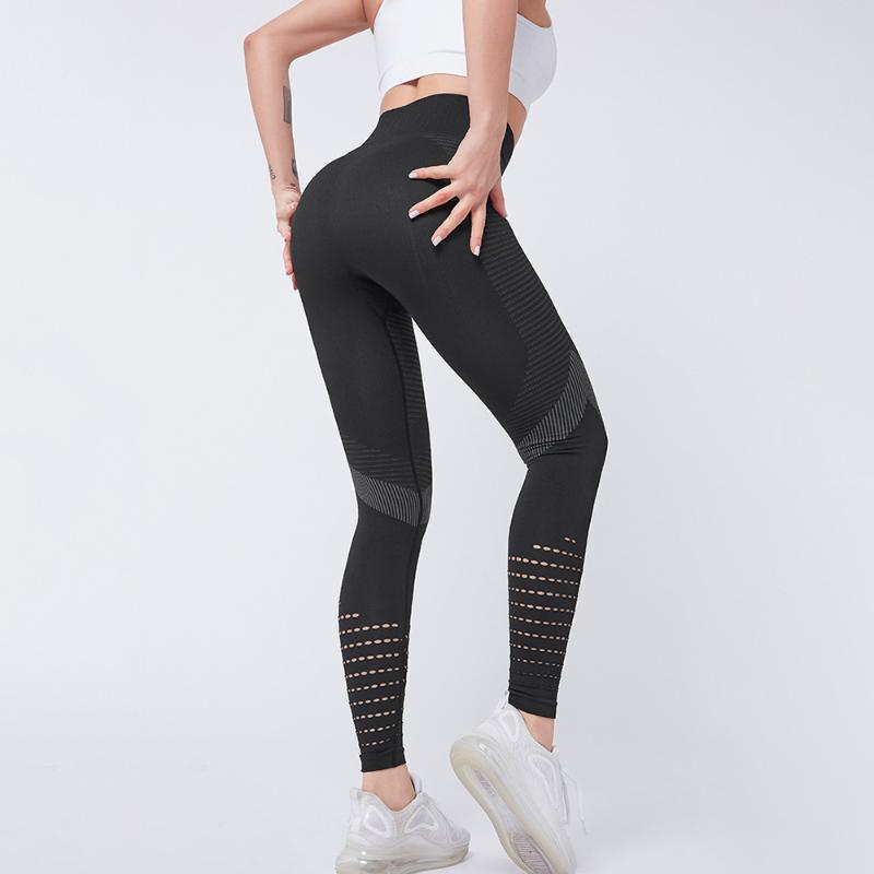 

Women Fitness Leggings High Waist Yoga Pants Gym Home Workout Training Breathable Tights Pants Quick Drying Yoga, Black