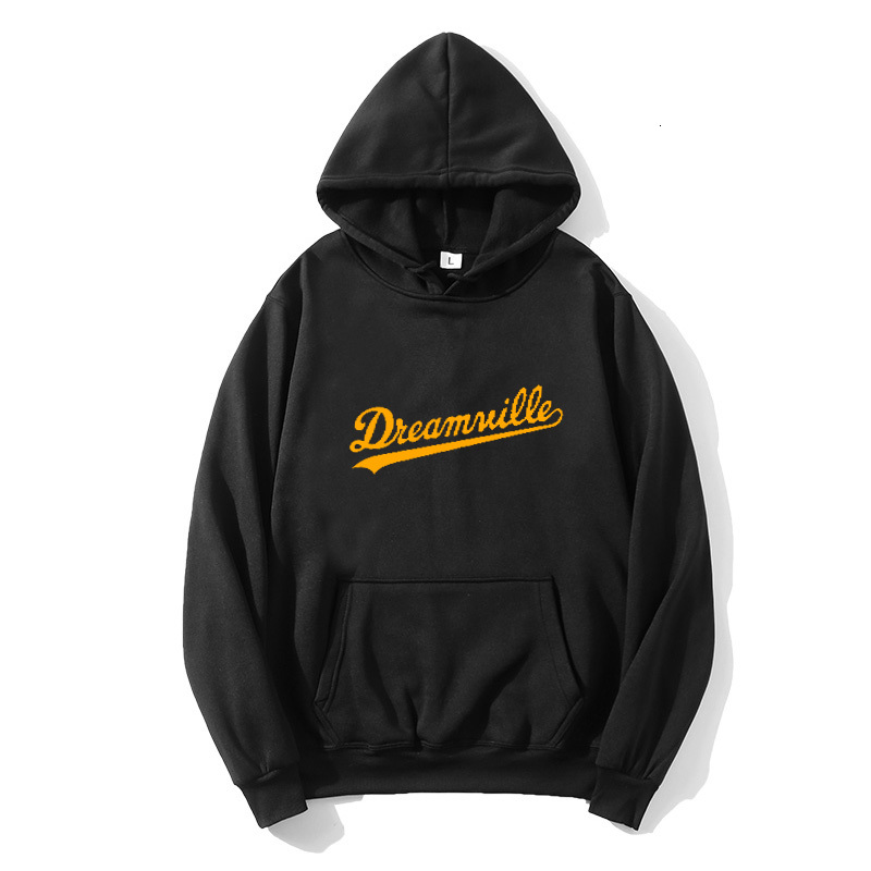 

2021 New Men Hip Hop Dreamville Prey Letter j Cole Hooded Winter Fleece Hoodies Dos 2n34, Yellow