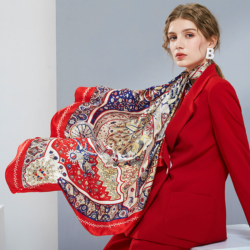 

100% real 2020 hangzhou wrapping, ladies'shawls hijab 110*110cm square silk scarves AZMD