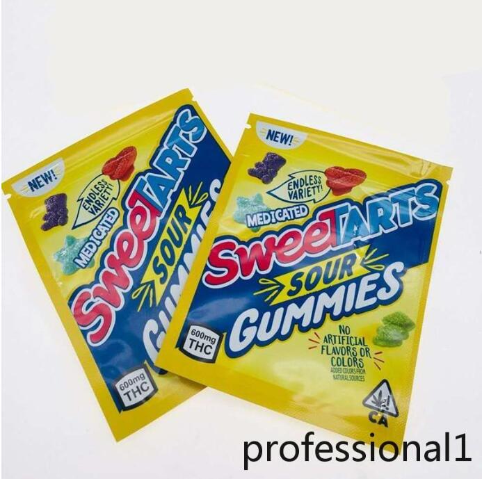 

2021 new sweetarts sour gummies packgaing bags 600mg 500mg sour twists wowheads jelly beans mylar candy packing bag empty fedex