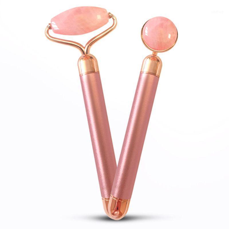

2pc Electric Rose Quartz Roller Face Massager Jade Roller Facial Electric two kinds Jade Face Massager set1