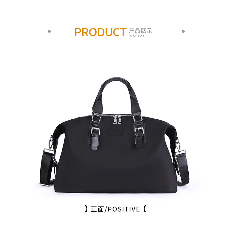 

New fashion sports fitness traveling bag women Oxford cloth hand luggage large capacity men trip duffel bags customization Outdoor Packs, Black
