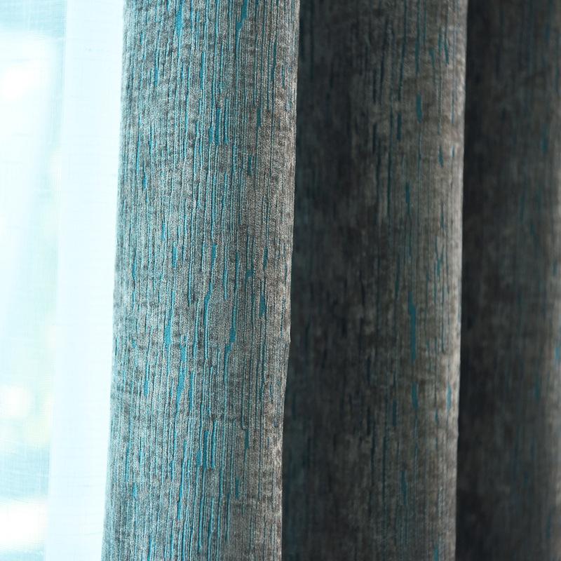 

Simple Modern Luxury Curtain Full Shade Green Chenille Jacquard Curtain Blackout Curtains for Bedroom and Living Room