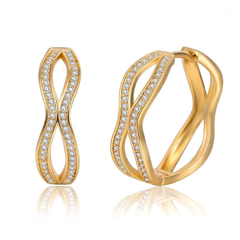 

Charm Angel Girl Shape 8 Zircon Three-color Hoop Earrings, Simple And Unique Fashion Women's Christmas Gift EarringsE17043291