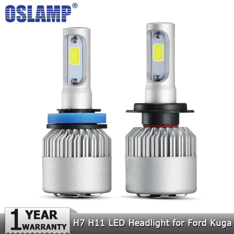 

Oslamp H7 Low Beam H11 High Beam COB Car LED Headlights Bulbs 72W 8000lm 6500K Led Headlamp Car Light Bulb 12V 24V for Kuga