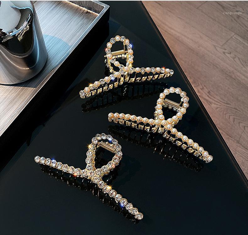 

Hair Clips & Barrettes Fashion Pearl Rhinestone Metal Hairpin Accessories Ladies Bath Headdress Girl Jewelry Temperament Korean Ins Net Red, Golden;silver