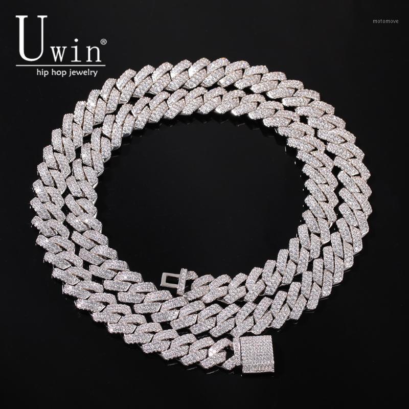 

Uwin Prong 13mm Cuban Chain Micro Pave Cubic Zircon Mixed Bling Bling Full Iced Out Charms Hiphop Jewelry1