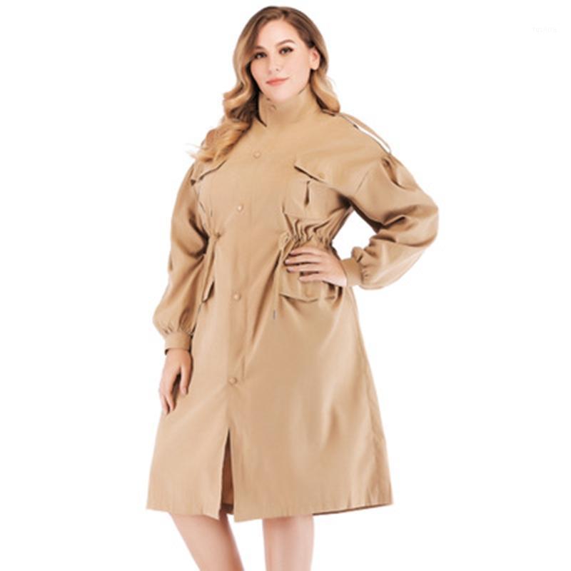

2020 Spring Autumn Women Trench Coat Slim Fit Female Outcoat Fashion Ladies Overcoat Hgih Quatily Casual Plus Size QT311, Green