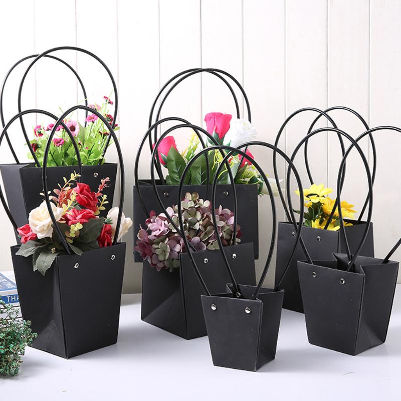 

Gift Wrap 5pcs Paper Flower Bag Wreaths Box Packaging Decorative Handbag