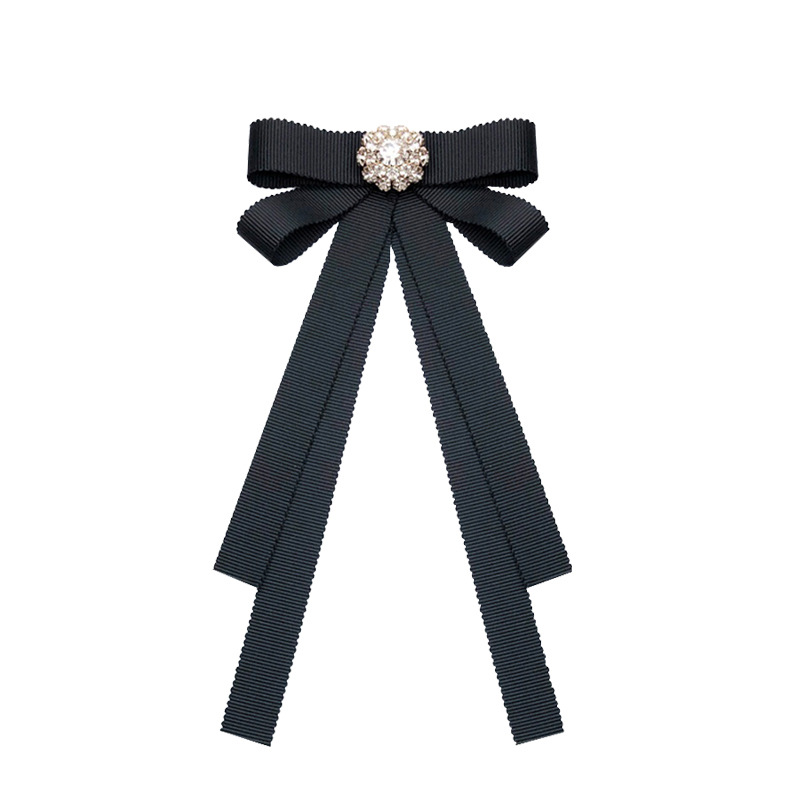 

Vintage Ribbon Bow Tie Brooches Pin for Shirt Collar Women Girl Lady Elegant Brooch Pin Black Red Pink Color