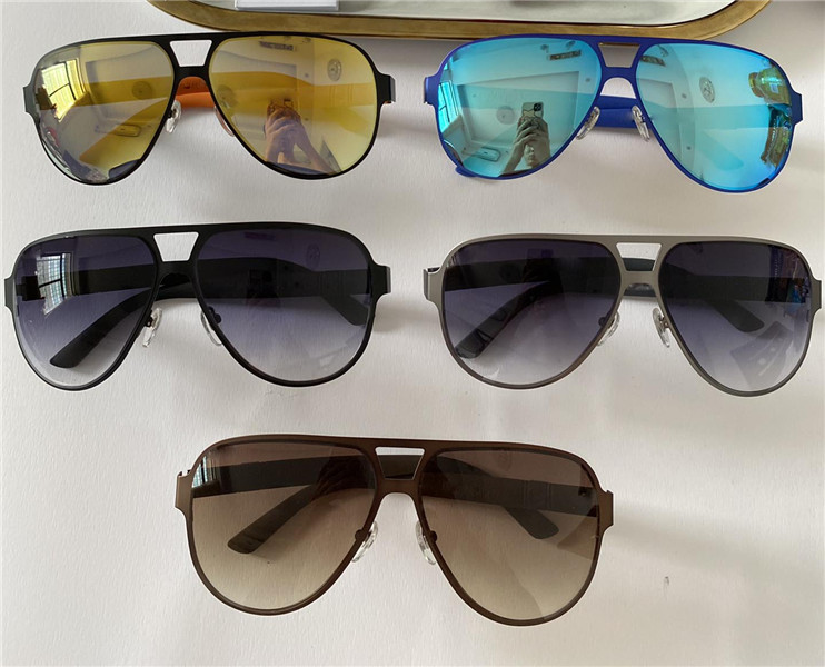 

2252 men classic design sunglasses Fashion Oval frame Coating 2252S sunglasses UV400 Lens Carbon Fiber Legs Summer Style Eyewear with box