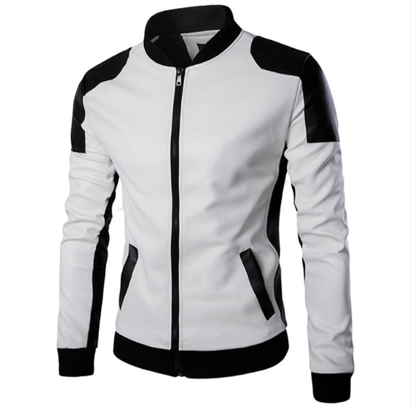 

Men Leather Jackets Male White Casual Coats Brand Plus Size 5XL Motorcycle Leather Jackets Men Autumn Winter Clothing