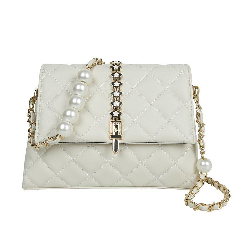 

NEW Solid Color PU Leather Crossbody Bags 2020 Chain Crossbody bag Designer Lady Shoulder Messenger Bag Purse Bolso Mujer, Khaki