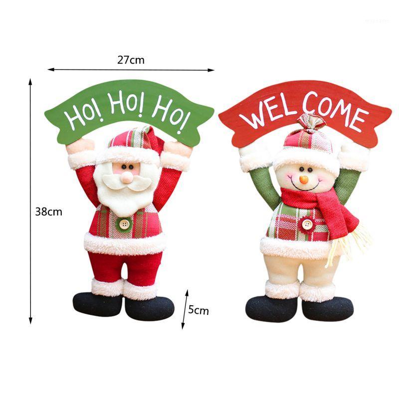 

Christmas Decorative Pendants Adorable Doll Holding A Wooden Sign Hanging Ornament Holiday Home Decoration1