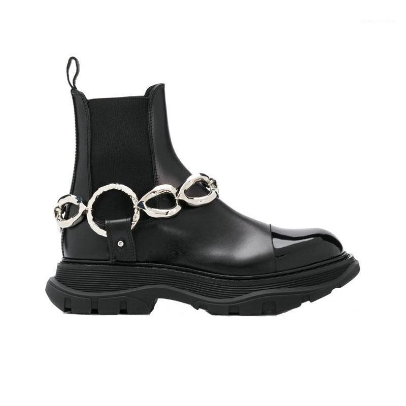 

Fashion Black Leather Ankle Boots Women Autumn Winter Round Toe Lace Up Shoes Woman Fashion Motorcycle Platform1