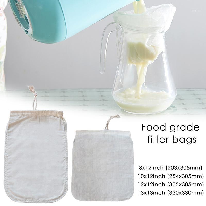 

4 Sizes Reusable Strainer Mesh Nut Milk Filter Bag For Cheese Nut Milks Coffee Cotton And Reusable Strainer1