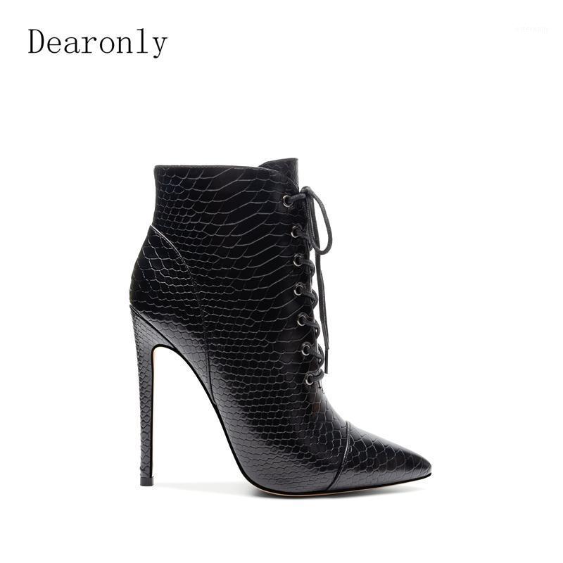 

Dearonly Pointed Toe Lace Up Stiletto High Heel Women Ankle Boots1, Beige