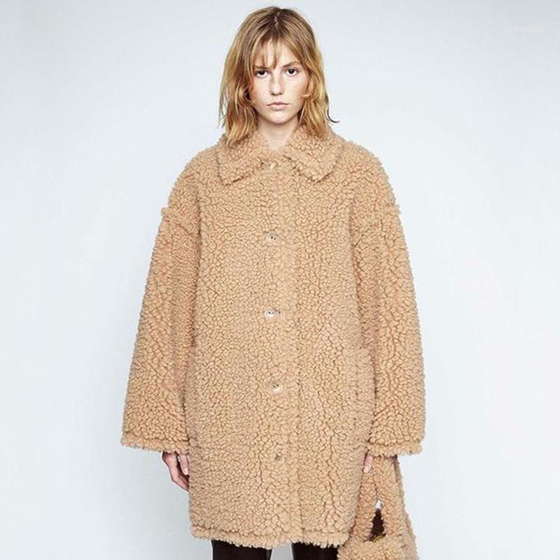 

Elina Fashion Turn Down Collar Wool Coats Women Elegant Loose Single Breasted Jackets Women Pockets Mid Length Coats Ladies1, Purple